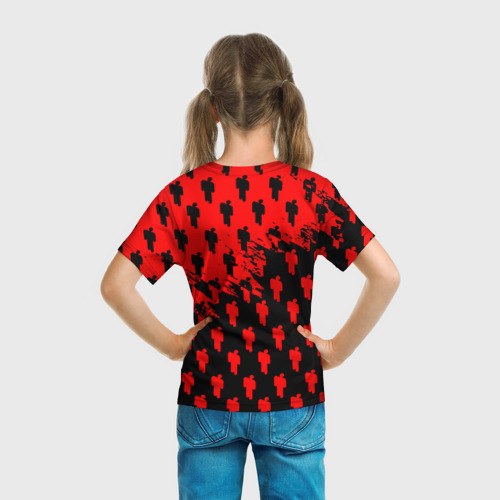 Детская футболка 3D Billie Eilish pattern music steel, цвет 3D печать - фото 6