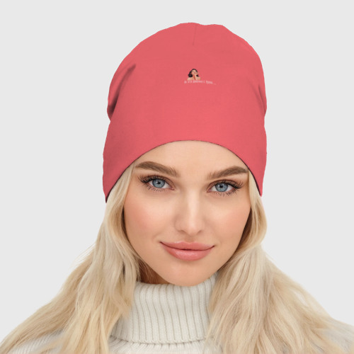 Женская шапка демисезонная Девочка с Урала, цвет коралловый - фото 3