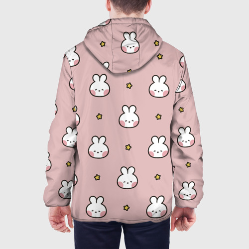 Мужская куртка 3D с принтом Узор с малышами кроликами, вид сзади #2