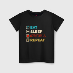 Eat sleep roblox repeat art – Детская футболка хлопок с принтом купить со скидкой в -20%
