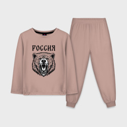 Детская пижама с лонгсливом хлопок Медведь Россия