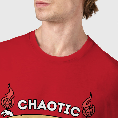 Мужская футболка хлопок Chaotic Stupid DnD - Хаотично тупой, цвет красный - фото 6
