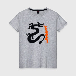 Ползущий дракон – Женская футболка хлопок с принтом купить со скидкой в -20%