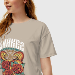 Женская футболка хлопок Oversize Snakez y2k - фото 2