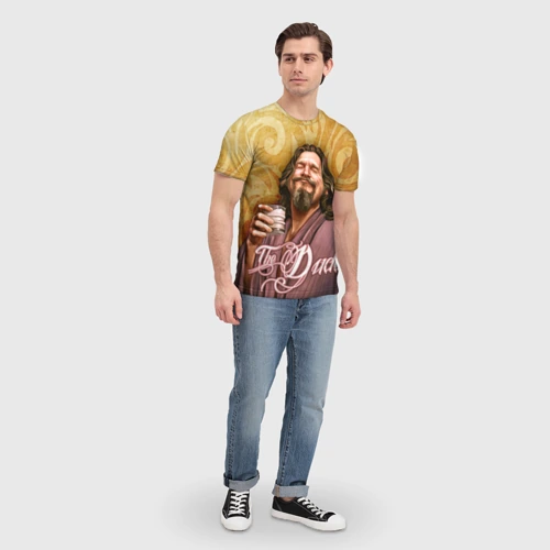 Мужская футболка 3D с принтом The Big Lebowski dude, вид сбоку #3