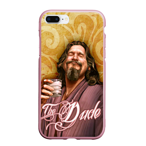 Чехол для iPhone 7Plus/8 Plus матовый The Big Lebowski dude , цвет розовый