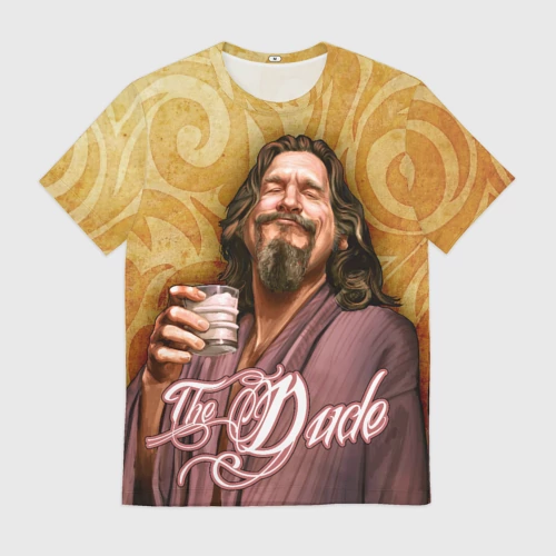 Мужская футболка 3D с принтом The Big Lebowski dude, вид спереди #2