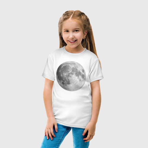 Детская футболка хлопок Настоящая луна, цвет белый - фото 5
