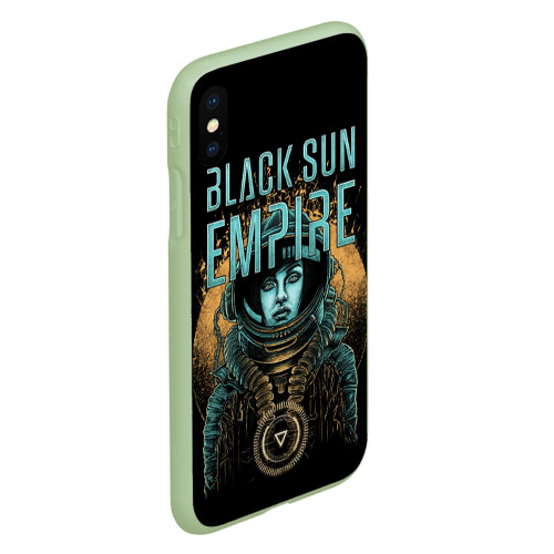 Чехол для iPhone XS Max матовый Black sun empire - neurofunk, цвет салатовый - фото 3