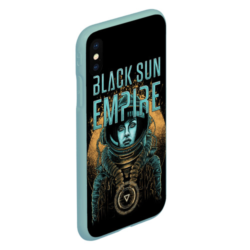 Чехол для iPhone XS Max матовый Black sun empire - neurofunk, цвет мятный - фото 3