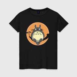 Женская футболка хлопок Totoro on the tree