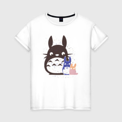 Малыши Тоторо – Женская футболка хлопок с принтом купить со скидкой в -20%