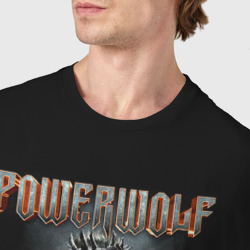 Футболка с принтом Powerwolf Wolfsnaechte для мужчины, вид на модели спереди №4. Цвет основы: черный