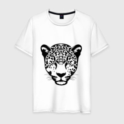 Leopard face black – Мужская футболка хлопок с принтом купить со скидкой в -20%