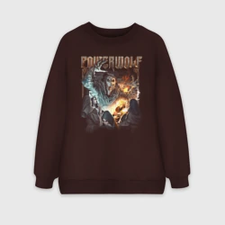 Женский свитшот oversize без начеса хлопок Powerwolf Mass