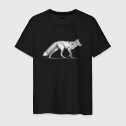 Белая лисичка – Мужская футболка хлопок с принтом купить со скидкой в -20%