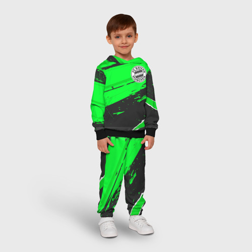 Детский костюм с толстовкой 3D Bayern sport green, цвет черный - фото 3