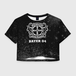 Женская футболка Crop-top 3D Bayer 04 sport на темном фоне