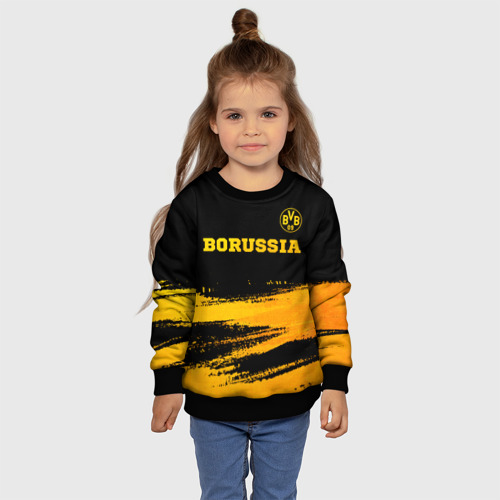 Детский свитшот 3D Borussia - gold gradient посередине, цвет 3D печать - фото 7