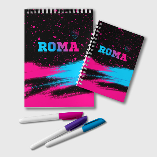 Блокнот Roma - neon gradient посередине, цвет клетка