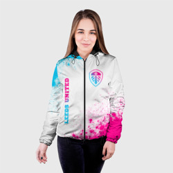 Женская куртка 3D Leeds United neon gradient style вертикально - фото 2