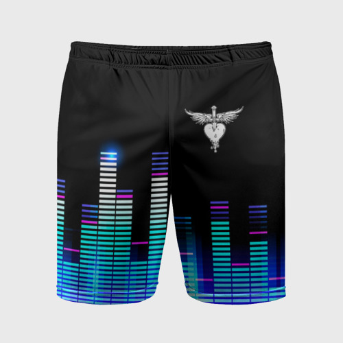 Мужские шорты спортивные Bon Jovi эквалайзер, цвет 3D печать