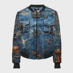 Женский бомбер 3D Джинсы лётчика-авиатора