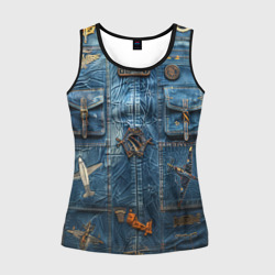 Женская майка 3D Джинсы лётчика-авиатора