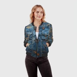 Женский бомбер 3D Джинсы лётчика-авиатора - фото 2