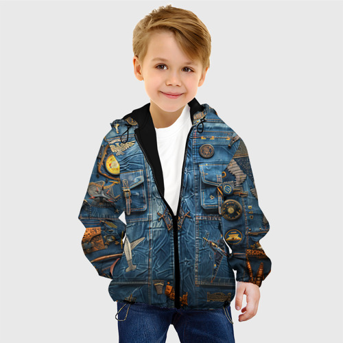 Детская куртка 3D Джинсы лётчика-авиатора, цвет черный - фото 3
