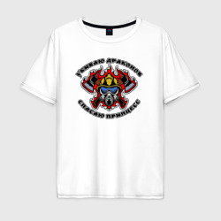 Пожарный с топорами – Мужская футболка хлопок Oversize с принтом купить со скидкой в -16%