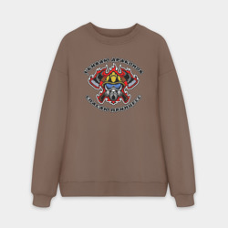 Мужской свитшот oversize без начеса хлопок Пожарный с топорами
