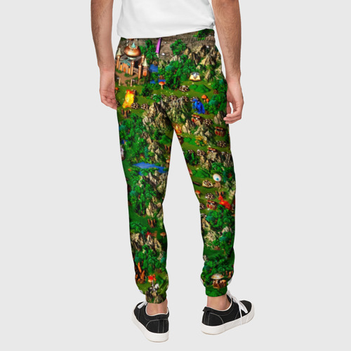 Мужские брюки 3D с принтом Карта из Героев 3, вид сзади #2