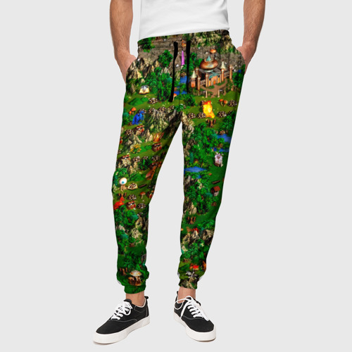 Мужские брюки 3D с принтом Карта из Героев 3, вид сбоку #3