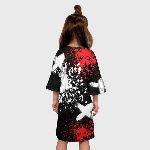 Детское платье 3D Хонда на фоне граффити и брызг красок, цвет 3D печать - фото 5