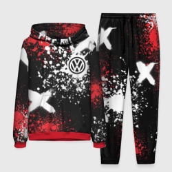 Мужской костюм с толстовкой 3D Фольксваген на фоне граффити и брызг красок