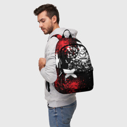 Рюкзак 3D Мазда на фоне граффити и брызг красок - фото 2