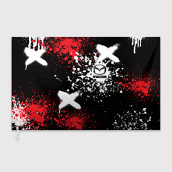 Флаг 3D Мазда на фоне граффити и брызг красок