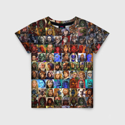 Детская футболка 3D Портреты всех героев Heroes of Might and Magic