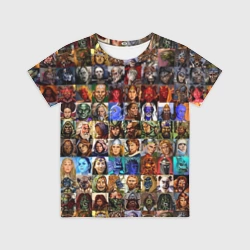 Детская футболка 3D Портреты всех героев Heroes of Might and Magic