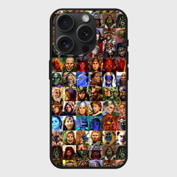 Чехол силиконовый для Apple iPhone 15 Pro матовый Портреты всех героев Heroes of Might and Magic