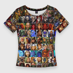 Женская футболка 3D Slim Портреты всех героев Heroes of Might and Magic
