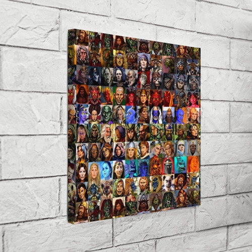 Холст квадратный Портреты всех героев Heroes of Might and Magic, цвет 3D печать - фото 3