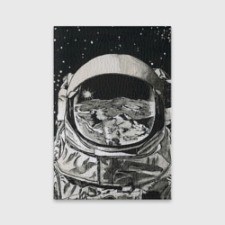 Обложка для паспорта матовая кожа Космонавт в черно-белом мире