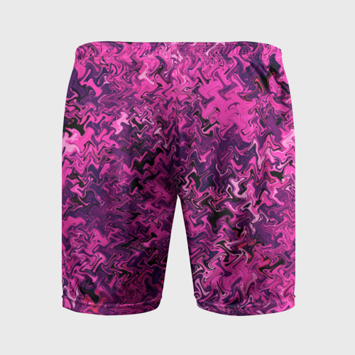 Мужские шорты спортивные с принтом Абстрактная текстура тёмно-розовый, вид сзади #1