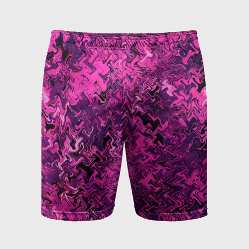 Мужские шорты спортивные с принтом Абстрактная текстура тёмно-розовый, вид спереди #2