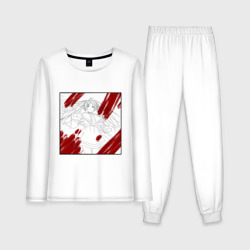 Женская пижама с лонгсливом хлопок Фрирен с красными пятнами