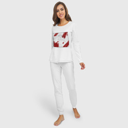 Женская пижама с лонгсливом хлопок Фрирен с красными пятнами - фото 2