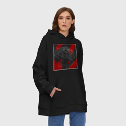 Худи SuperOversize хлопок Фрирен белая на черном  - фото 2