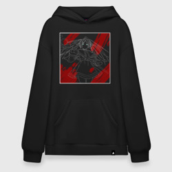 Худи SuperOversize хлопок Фрирен белая на черном 